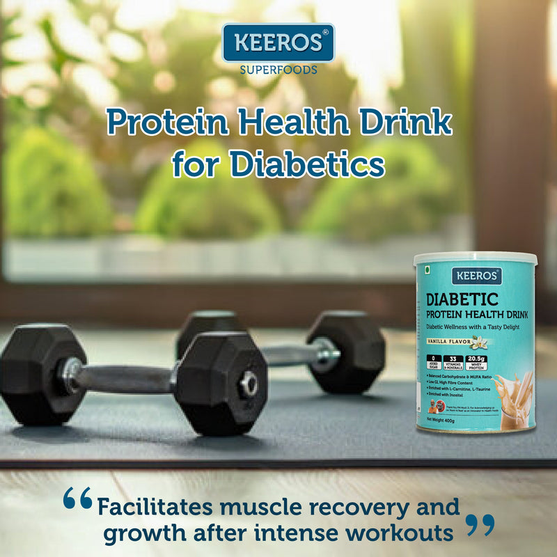 Keeros DiabStrong: Daily Protein Nutrition Drink for Better Diabetes Management |No Added Sugar| High Protein with 33 Vitamins & Minerals|One Box= 25 days of Nutrition, Sugar Control & Energy| Delicious Chocolate Flavor |