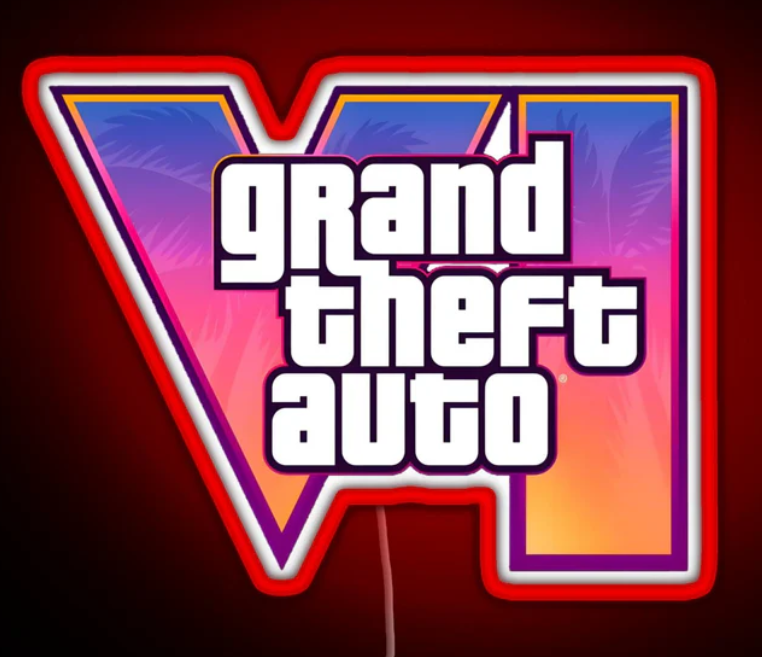 GTA VI Red Neon Sign – Grand Theft Auto 6 LED Wall Art Red Glow Game Room Decor