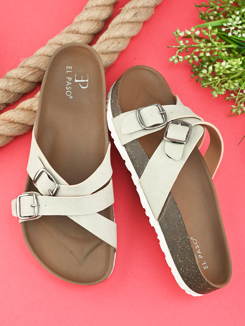 Women One Toe Flats with Buckles-12