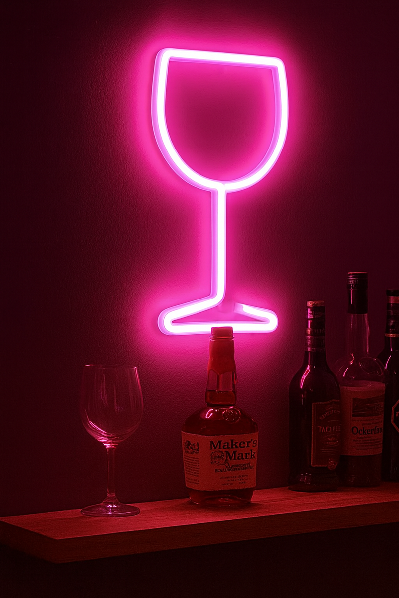 Wine Glass Neon Signs (6x10 inches) Neonsignsindia
