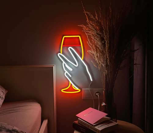 Winee bar neon sign decor bedroom Restaurant Sign wall decor winee led Pubb neon sign wall light Red Winee Kitchen Decor Abstract Line Art Neonsignsindia