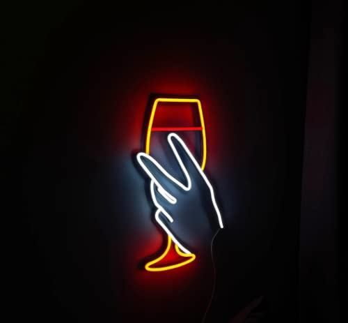 Winee bar neon sign decor bedroom Restaurant Sign wall decor winee led Pubb neon sign wall light Red Winee Kitchen Decor Abstract Line Art Neonsignsindia