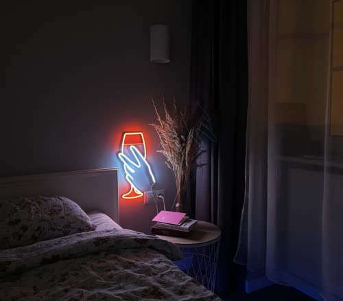 Winee bar neon sign decor bedroom Restaurant Sign wall decor winee led Pubb neon sign wall light Red Winee Kitchen Decor Abstract Line Art Neonsignsindia