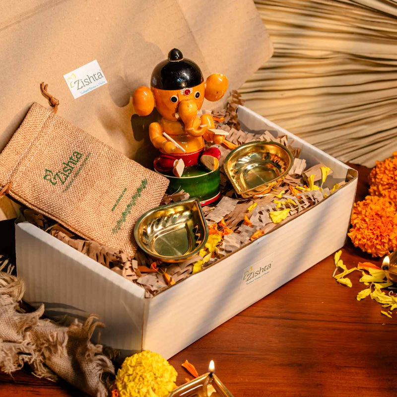 Festival Wooden Ganesha & Diya Set | All Occasion gifting-2