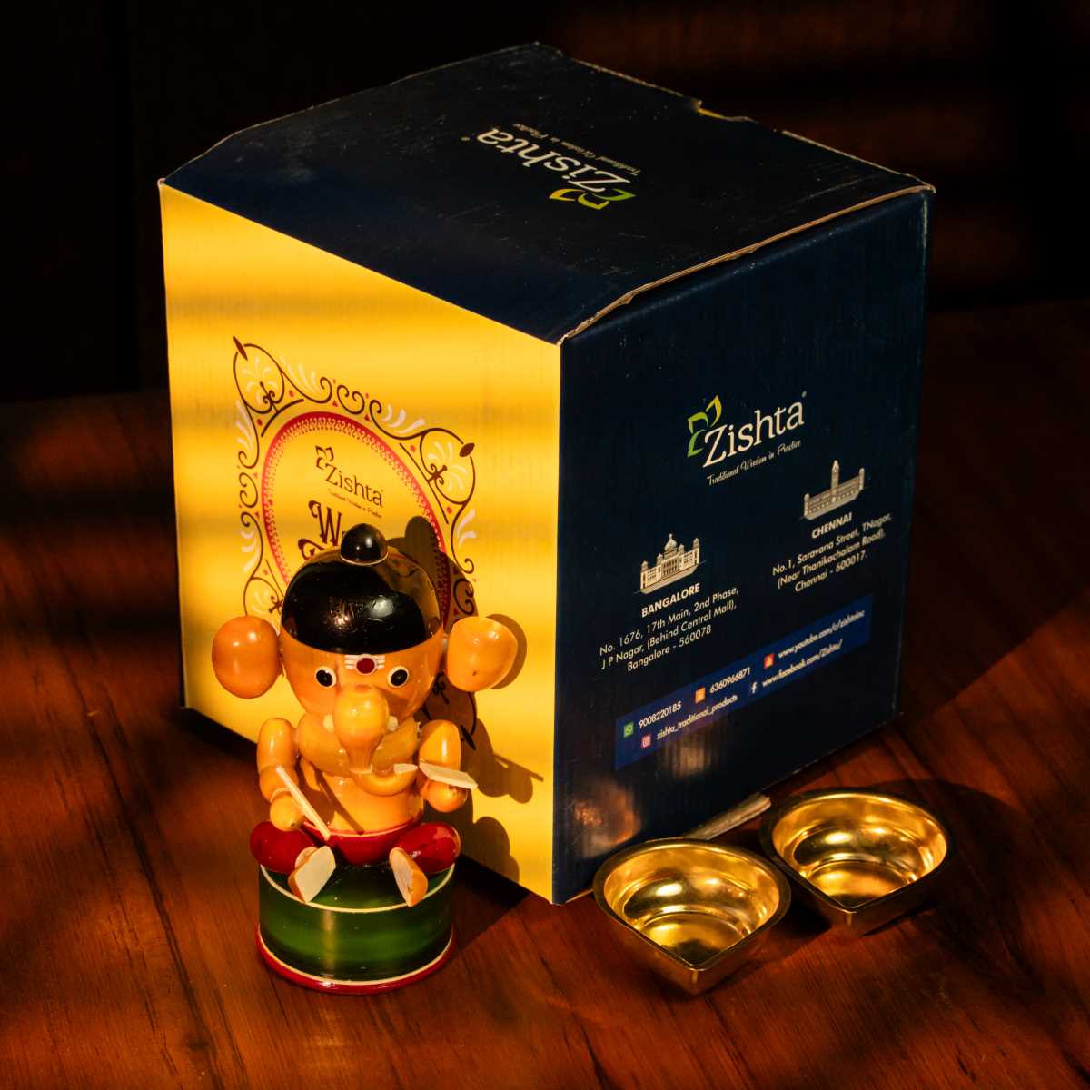 Festival Wooden Ganesha & Diya Set | All Occasion gifting-1