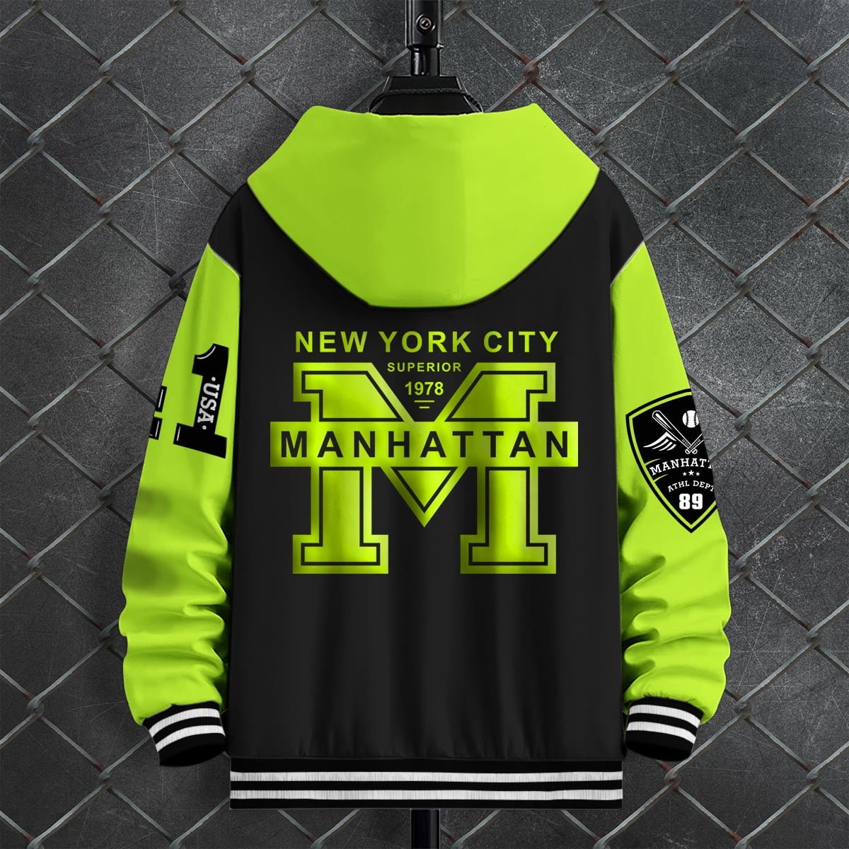 MANHATTAN NY VARSITY HOOD JACKET