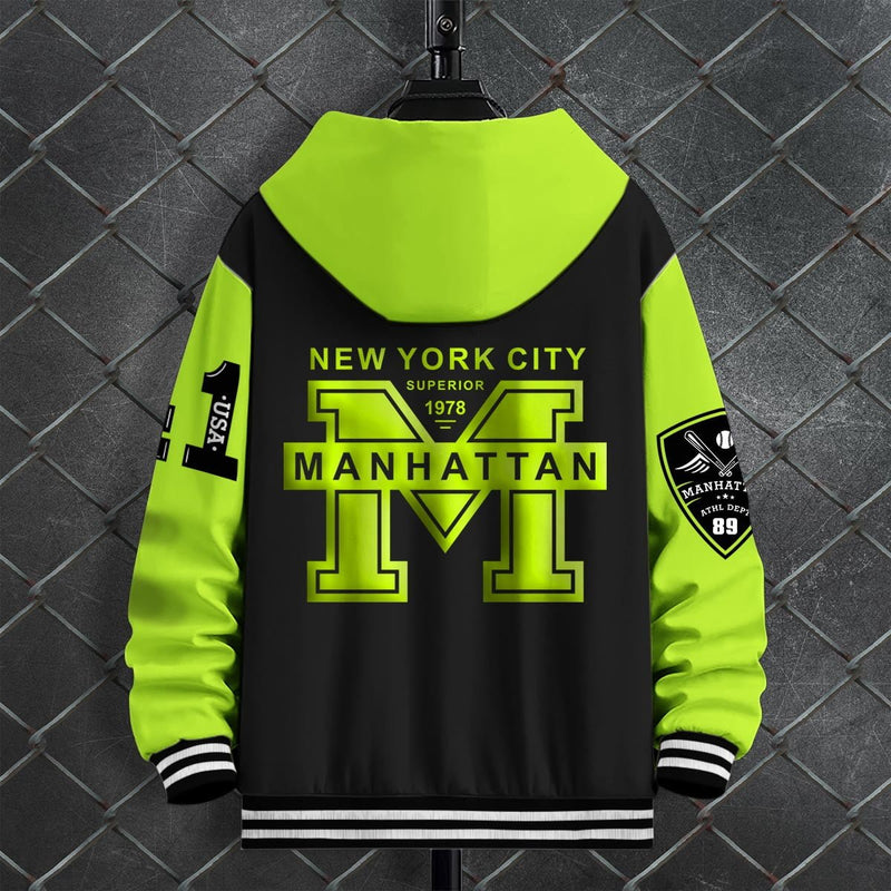 MANHATTAN NY VARSITY HOOD JACKET