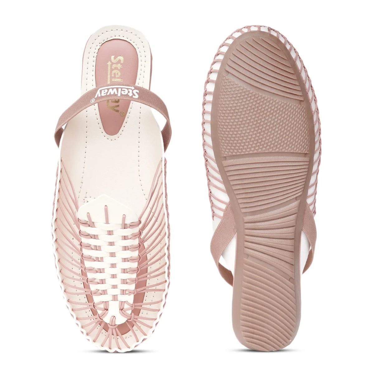 Peach-Cream Handcrafted Clogs-8
