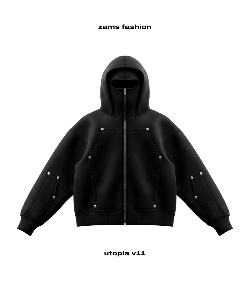 Utopia / Balaclava Zipper Hoodie-10