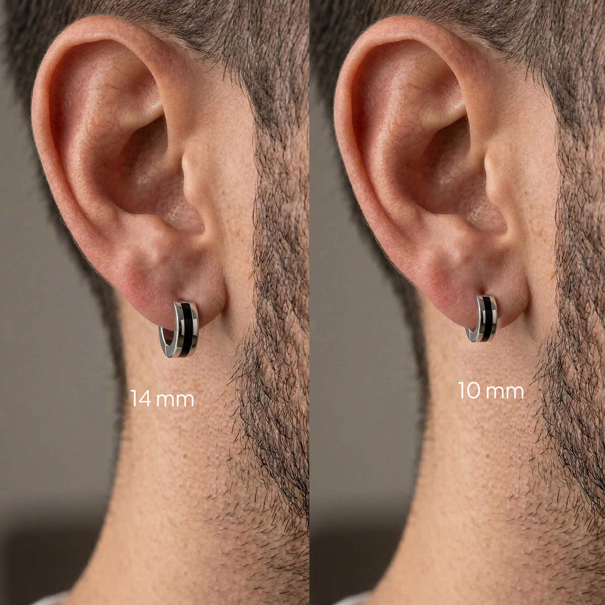Xeno Hoop Earring (Single Piece) | 925 Sterling Silver, Rhodium Plating & Glossy Finish