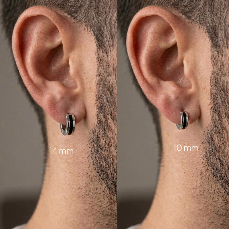 Xeno Hoop Earring (Single Piece) | 925 Sterling Silver, Rhodium Plating & Glossy Finish