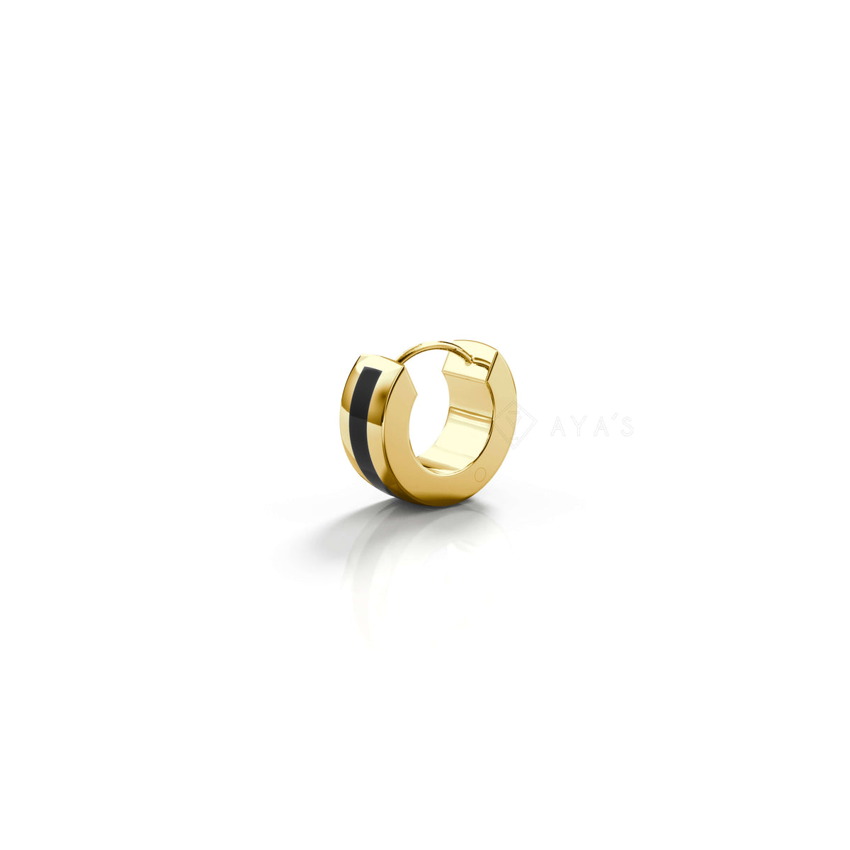 Xeno Hoop Earring (Single Piece) | 925 Sterling Silver, Rhodium Plating & Glossy Finish