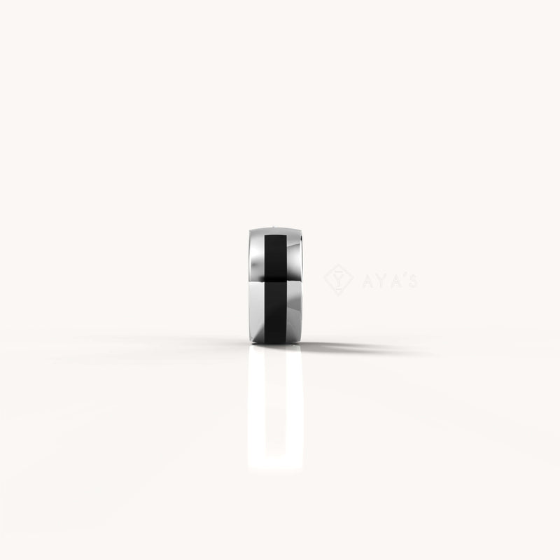 Xeno Hoop Earring (Single Piece) | 925 Sterling Silver, Rhodium Plating & Glossy Finish