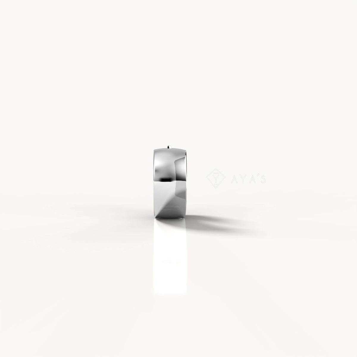 Xeno Hoop Earring (Single Piece) | 925 Sterling Silver, Rhodium Plating & Glossy Finish