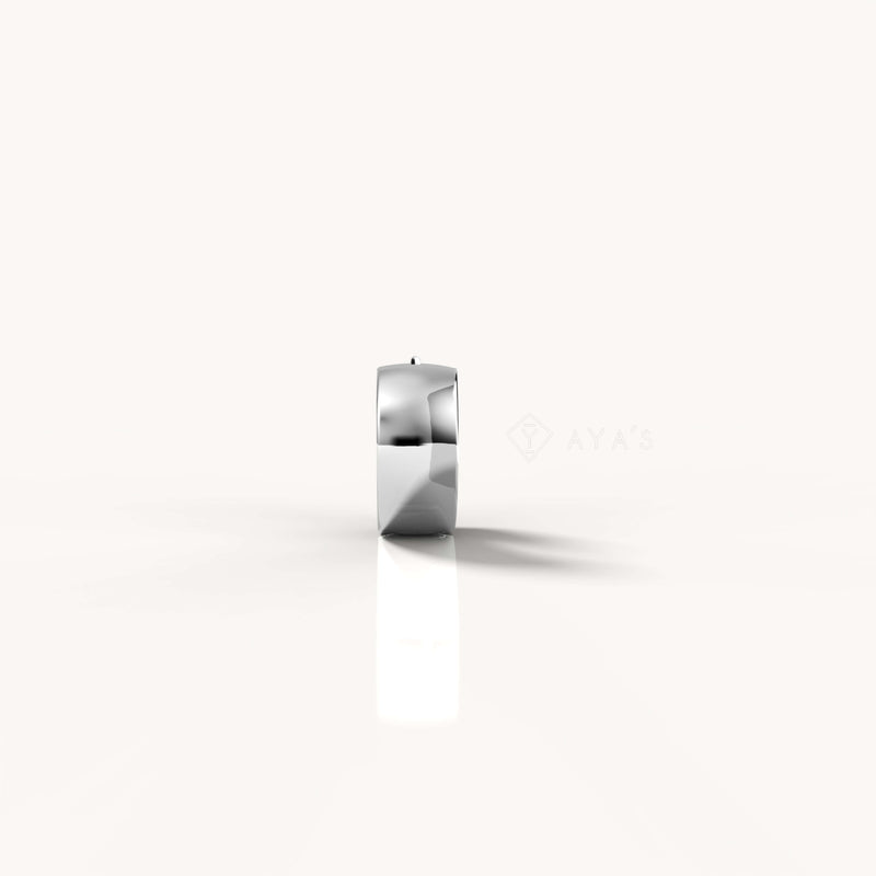 Xeno Hoop Earring (Single Piece) | 925 Sterling Silver, Rhodium Plating & Glossy Finish