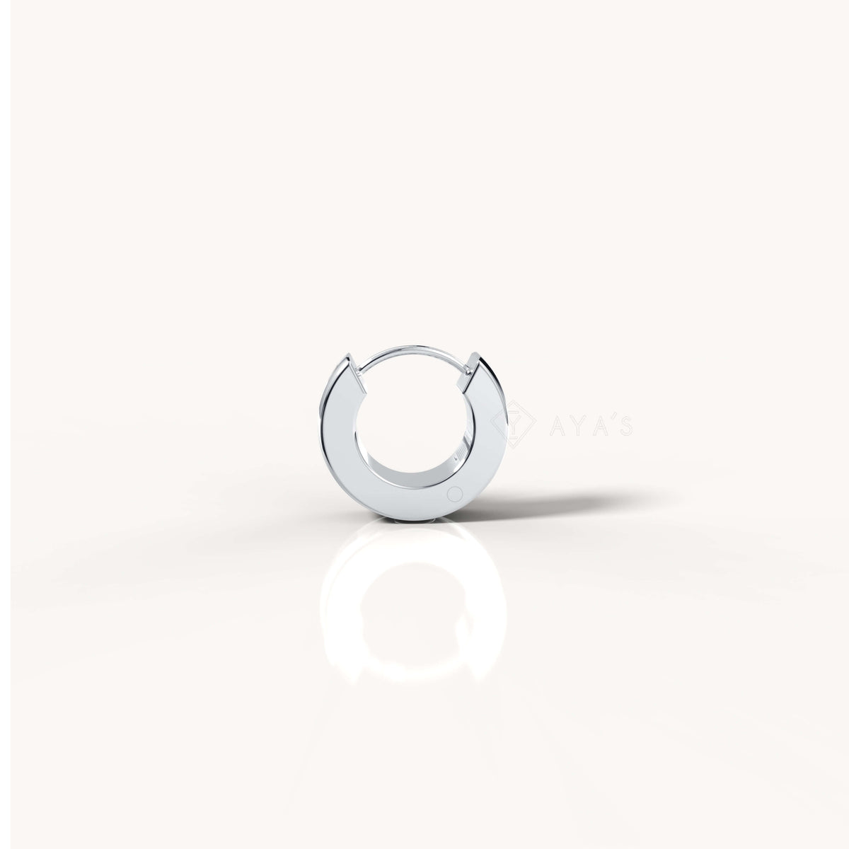 Xeno Hoop Earring (Single Piece) | 925 Sterling Silver, Rhodium Plating & Glossy Finish