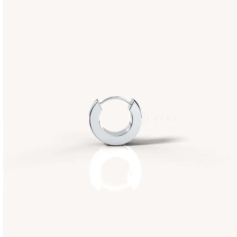 Xeno Hoop Earring (Single Piece) | 925 Sterling Silver, Rhodium Plating & Glossy Finish