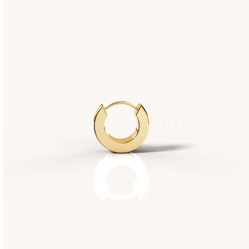 Xeno Hoop Earring (Single Piece) | 925 Sterling Silver, Rhodium Plating & Glossy Finish