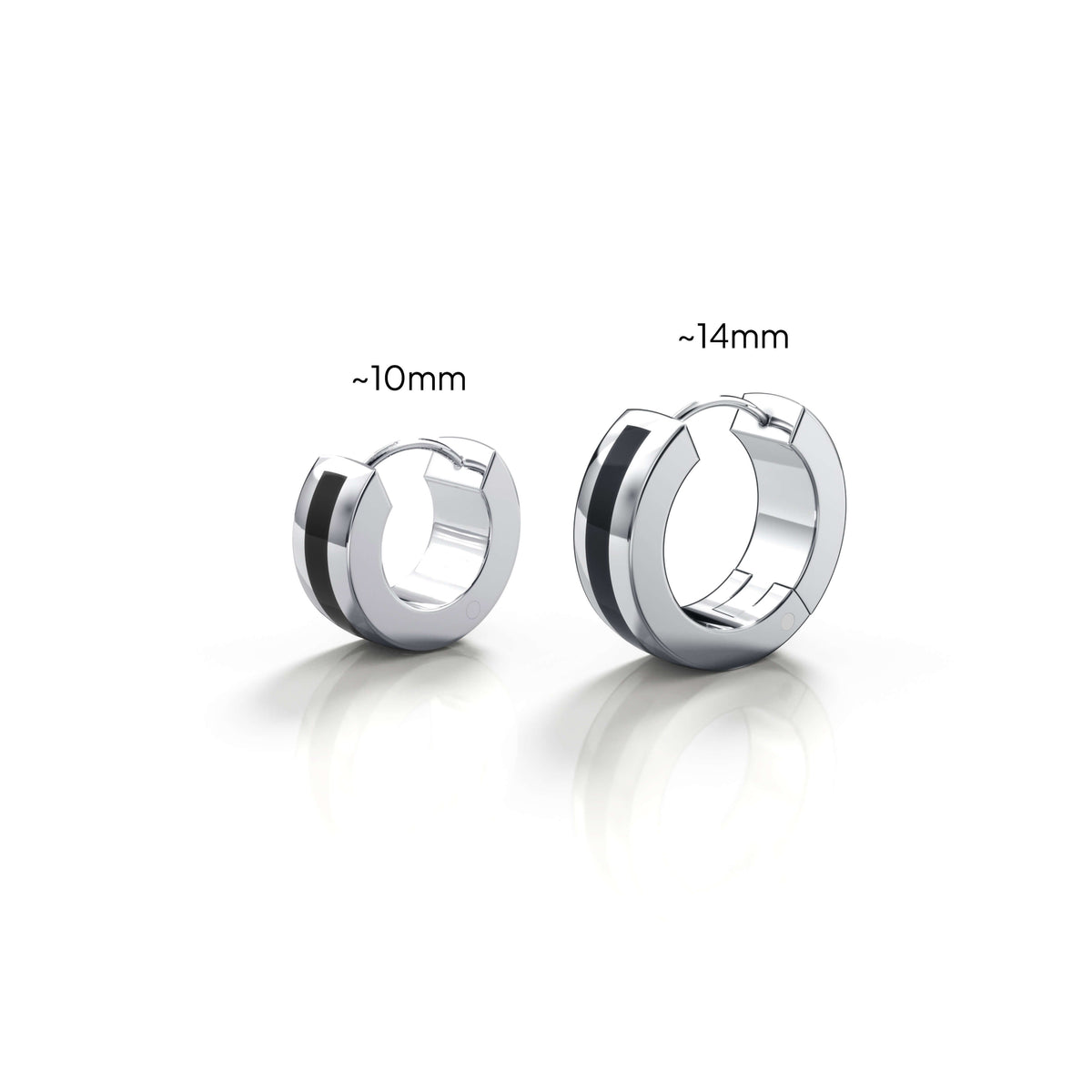 Xeno Hoop Earring (Single Piece) | 925 Sterling Silver, Rhodium Plating & Glossy Finish