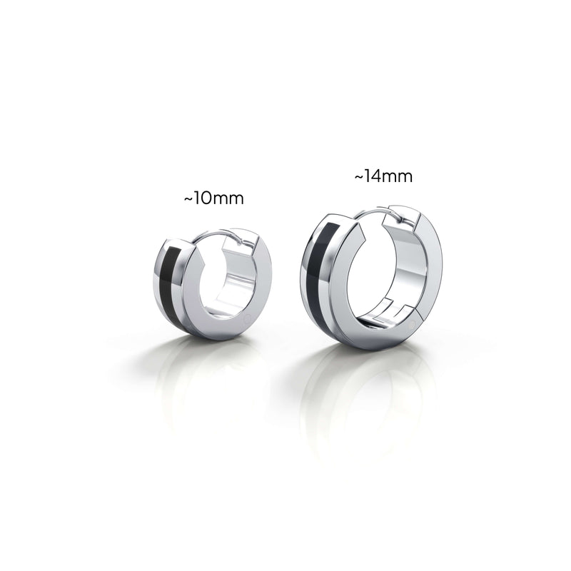 Xeno Hoop Earring (Single Piece) | 925 Sterling Silver, Rhodium Plating & Glossy Finish