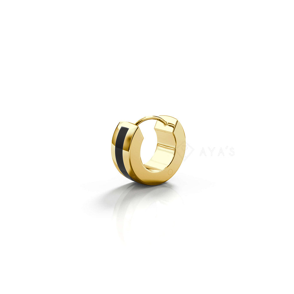 Xeno Hoop Earring (Single Piece) | 925 Sterling Silver, Rhodium Plating & Glossy Finish