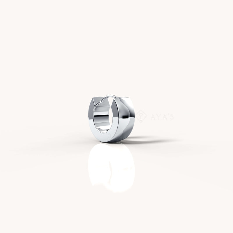 Xeno Hoop Earring (Single Piece) | 925 Sterling Silver, Rhodium Plating & Glossy Finish