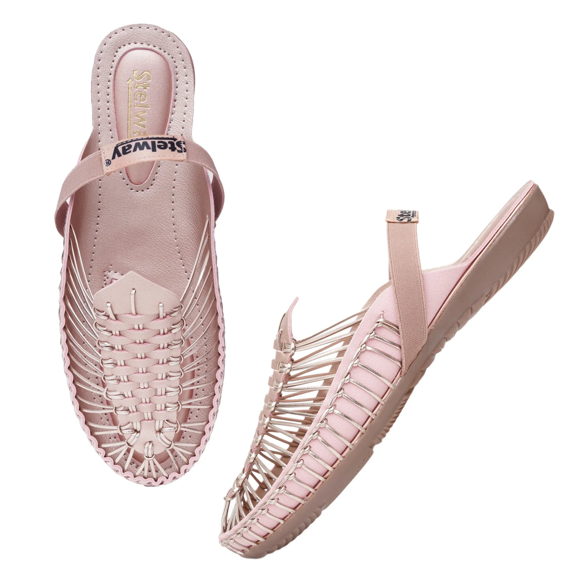 Metallic Rose Gold Handcrafted Clogs-9
