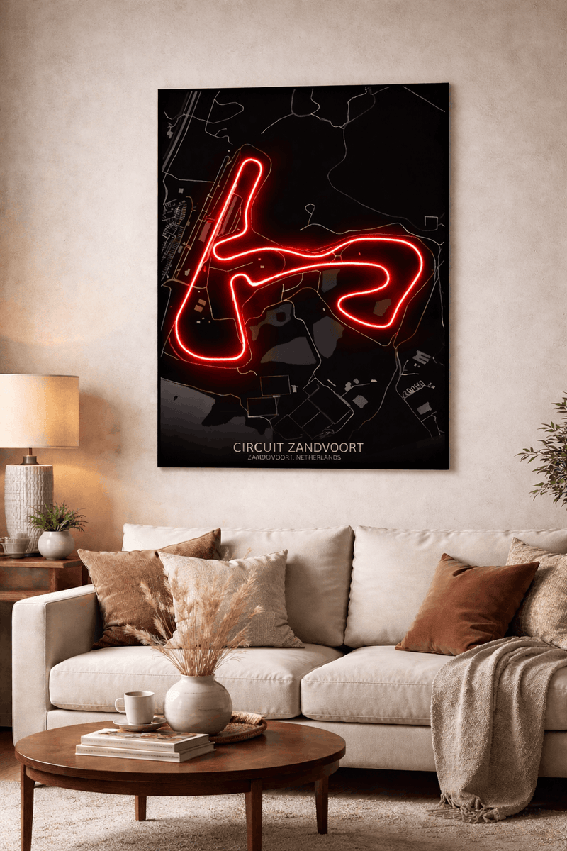 Zandvoort  F1 Circuit Wall Art – Dutch Grand Prix Track LED Style Poster | Neon Signs India — Image 1