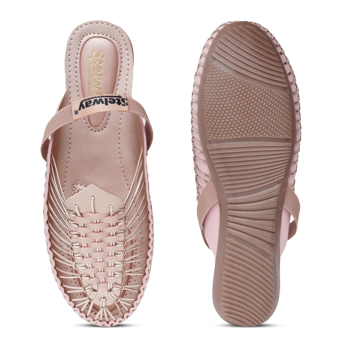 Metallic Rose Gold Handcrafted Clogs-10