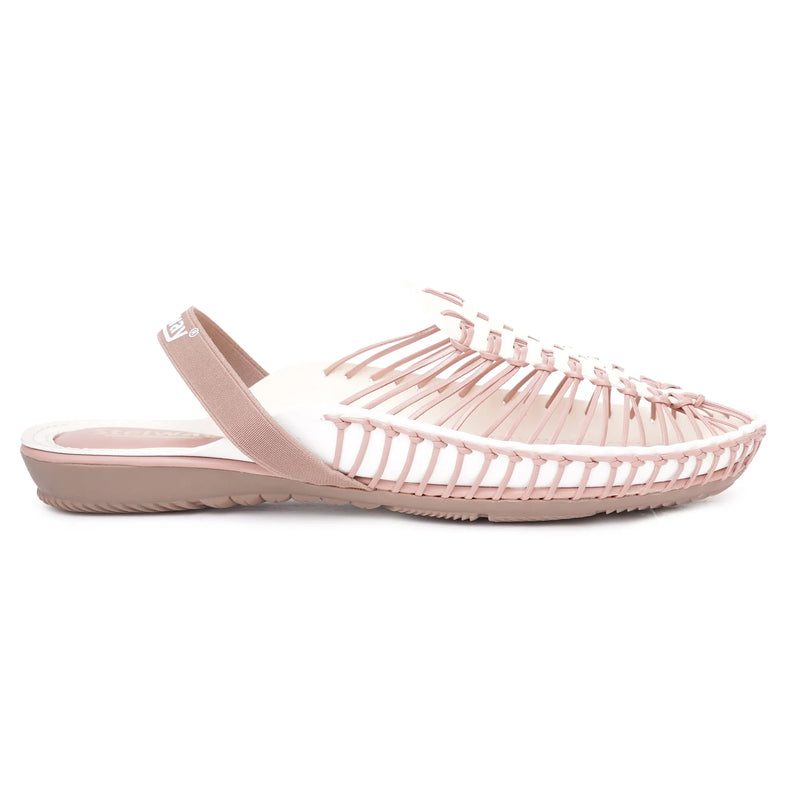 Peach-Cream Handcrafted Clogs-5